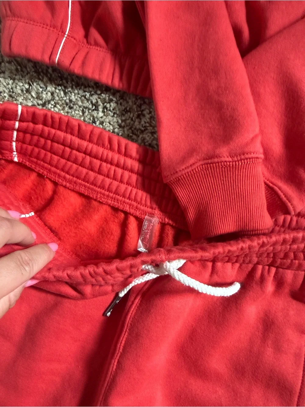 FP Movement Red Cropped Sweatshirt & Shorts Set